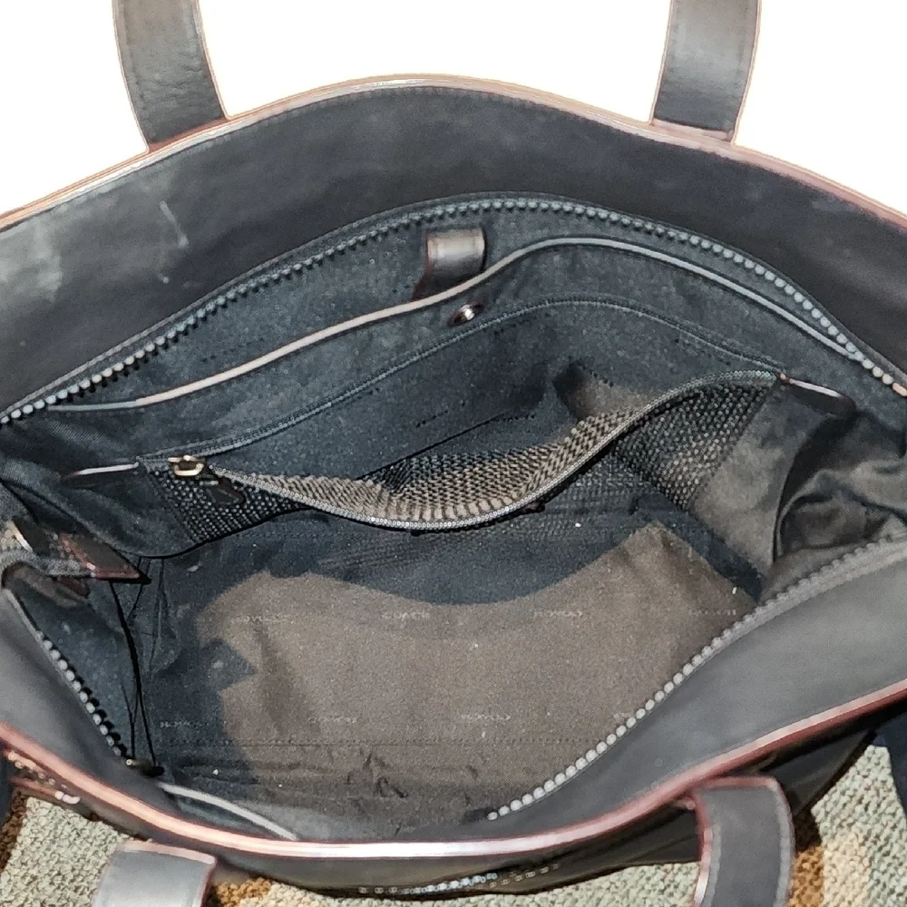 Coach Black Leather Laptop Tote